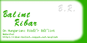 balint ribar business card